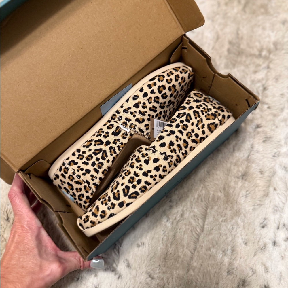 Tom’s Alpargata classic, leopard print shoes.